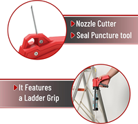 Pistolet à mastic, rapport de poussée 12:1, noir et rouge, 360 °   Pistolet à mastic rotatif en plastique avec coupe-buse, outil de perforation pour joints d'étanchéité