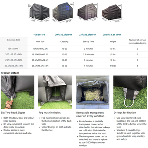ब्लैक पोर्टेबल एलईडी डिस्को लाइटिंग नाइटक्लब पार्टी टेंट इन्फ्लैटेबल क्यूब पार्टी टेंट ब्लोअर के साथ इन्फ्लैटेबल नाइटक्लब टेंट - Product Image 6