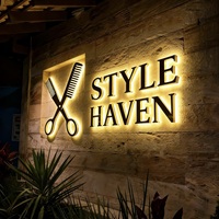 Letras Modernas Personalizadas con Luz Halo, Letras 3D Brillantes con Retroiluminación, Letrero Iluminado para Logotipos de Empresas