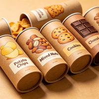 Boîte cylindrique personnalisée en papier kraft écologique pour café/thé en vrac, avec design, pour emballage alimentaire