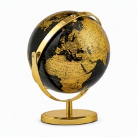Globe terrestre moderne rétro en plastique de 8 pouces avec support en métal rotatif à 360°, carte du monde anglaise, décoration de bureau, enseignement de la géographie, école, bureau