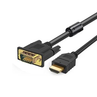 Cable negro compatible con HDMI a VGA macho a macho sin unidad con Chip para computadora/computadora portátil/PC/Monitores 1M 1,8 M Plug & Play Cable