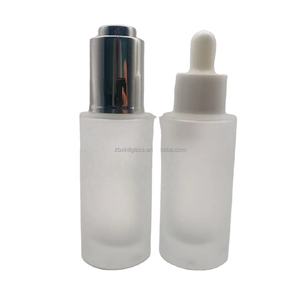 Bouteille sérum à épaule haut incliné en verre, transparent et givré, avec compte-gouttes en plastique, 30ml, livraison directe d'usine, nouveau style - Product Image 5