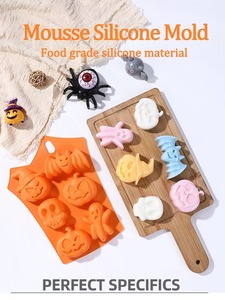 Molde de Silicona 3D para Fondant de Halloween, Diseño Espeluznante y Adorable, para Decoración de Pasteles, Barras de Chocolate y Manualidades - Product Image 1