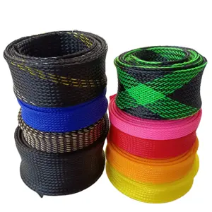 Protective Equipment Polyester Thermal Insulation PET Braided Sleeving Polyester Braided Sleeve