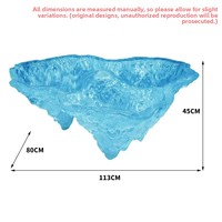 Table à manger moderne en résine transparente écologique, faite à la main, avec cadre en acier givré effet glacier, meuble d'entrée