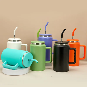 Heavy Duty 50oz Tumbler with Powder Coated Finish and Comfortable Handle Prevents Sweating and Maintains Temperature for Hot Cof - Product Image 3