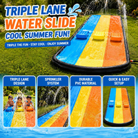 Toboggan aquatique gonflable en PVC Toytime pour enfants, planche de surf aquatique pour trois personnes avec capacité de 100 kg, idéal pour le jeu parent-enfant sur pelouse