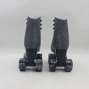 Patins à roulettes style vintage avec roues LED-Gris Denim - Product Image 3