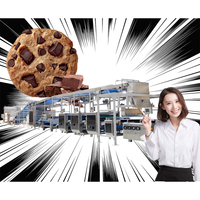 Machine automatique de fabrication de petits macarons, biscuits et gâteaux, avec extrudeuse décoratrice, découpeuse et déposeur de garniture