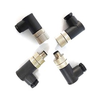 Connecteur Adaptateur M12 Étanche IP68 2A 4A 4/5/8 Broches, Fiche Droite en Laiton Nickelé, PG7/9/11 Mâle/Femelle, Plaqué Or