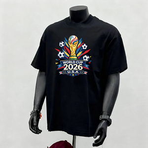 Camisetas Casuales Unisex del Campeonato Mundial de Fútbol 2026, Camiseta de Algodón Estampada, Logotipo de Marca Personalizado, Regalo Promocional, Recuerdo de Evento - Product Image 2