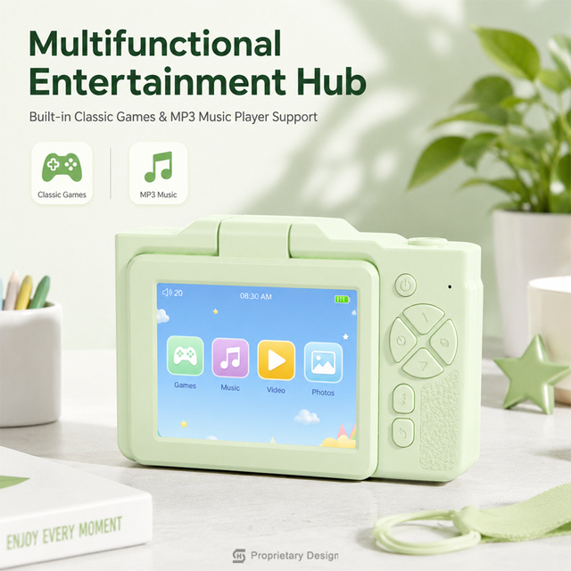 Retro 1080P Digital Camera 48MP Autofocus 2.8 Inch Flip IPS Screen Triple Color Light MP3 4 Games Camcorder for Youth Gift