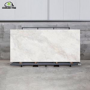 Calacatta Blanc Or Veine Pierre De Marbre Artificielle Comptoir De Cuisine Moderne pour Dessus De Table Intérieur École Grande Dalle De Marbre - Product Image 1