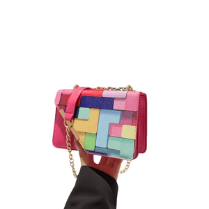 Sac à main carré petit et tendance pour femmes, en gros, avec blocs de couleur, à porter sous le bras, pour femmes, en gros - Product Image 4