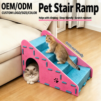 Escalier pliable multifonction pour animaux de compagnie, échelle d'escalade haut/bas, lit pour chat et chien, canapé, nid respirant en feutre, griffoir pour chat