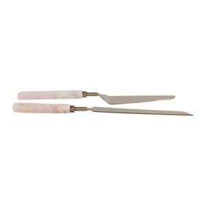 Stone And Metal Handle Cake Knife And <b>Serving</b> <b>Spoon</b> For Dining And Hosting Decorative Serveware Kitchen Accessories - Product Image 5