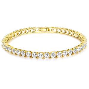 <span class=keywords><strong>Bracciale</strong></span> Tennis Personalizzato in <span class=keywords><strong>Argento</strong></span> 925 e Ottone con Zirconia Cubica 5A da 4MM, Catena in Rame per Donna e Ragazza - Product Image 4