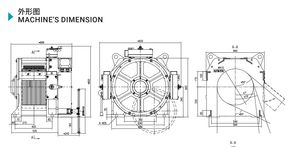 Máquina de tracción de elevador sin engranajes <span class=keywords><strong>Torin</strong></span> GTW10L PMSM Motor de elevador - Product Image 3