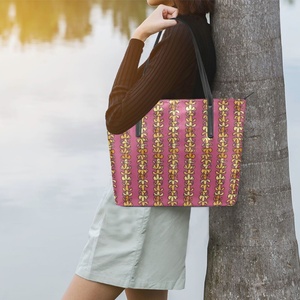 New Arrival Custom Pu Leather Large Capacity Shoulder Bag Puakenikeni Hawaiian Flower <b>Lei</b> Women Bag Print Handbag - Product Image 6