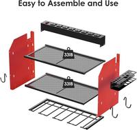 Organisateur d'outils électriques en métal avec station de charge, support mural robuste pour rangement d'outils de garage avec porte-perceuse