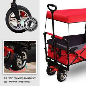 <b>Folding</b> Wagon Garden <b>Cart</b> Large Capacity Outdoor Garden Beach <b>Folding</b> Wagon With Canopy Utility - Product Image 3