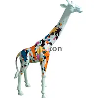 Statua all'ingrosso della giraffa a grandezza naturale di prezzi economici di arte di personalizzazione dell'oem di alta qualità