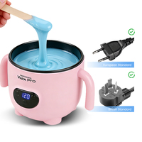 Chauffe-cire numérique 400 ml avec affichage LCD et oreilles d'ours mignonnes, pour une fonte rapide de la cire dépilatoire, idéal pour salon et usage domestique, OEM
