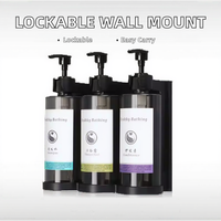 ECOWAY Distributeur de savon et de shampoing mural portable en plastique ABS, verrouillable, à fixation par vis, pour hôtel et salle de bain