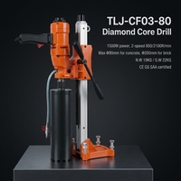 Perceuse à noyau diamanté TLJ 1500W avec boîte de vitesses, moteur et support complet, 2 vitesses, 220V/110V, diamètre max. 200mm pour le perçage du béton et des briques