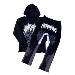 Conjunto Deportivo Informal Unisex de Invierno, Transpirable, Sudadera con Capucha y Pantalones para Correr, Gimnasio, Fitness, Venta al por Mayor, 100% Algodón - Product Image 1