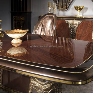 Juego de Mesa y Sillas de Comedor de Madera Maciza Neoclásica Tallada a Mano, Diseño Antiguo Tradicional Europeo, Muebles para el Hogar - Product Image 5