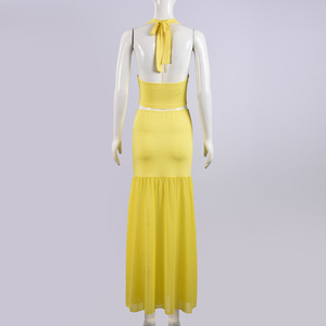 Sexy Women's Lace-Up <b>Top</b> With <b>Patchwork</b> Midi Skirt Two-Piece Set Fashion - Product Image 6