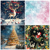 12 Feuilles de Matériaux de Base pour Carnet de Notes DIY, Motif Flocon de Neige de Noël Rêveur, pour Découpe, Fabrication de Cartes et Impression de Fond, Baide Jiangxi Chine