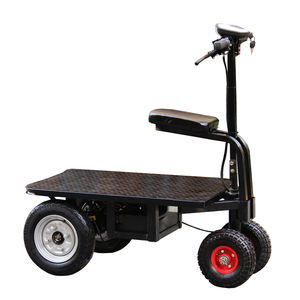 Troli Platform elektrik, troli Platform elektrik dengan stang lipat gudang Portable Hand <span class=keywords><strong>Trolley</strong></span> Flatbed kargo elektrik - Product Image 5