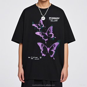 Conjuntos de Camisetas Personalizadas para hombre Fabricante Fábrica Coton Dtg Shirt Printing Plane Boxy Fit Vintage Us Camisetas de gran tamaño para hombre - Product Image 2