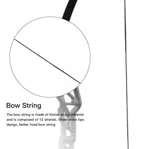 Arco Ibrido Ricurvo di Alta Qualità, Peso di Trazione Regolabile 20-50 libbre, Riser in Lega di Alluminio, Arco da Caccia Nero - Product Image 5