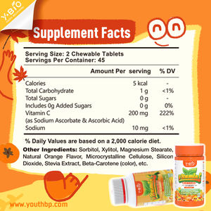 Bağışıklık Destekleyici C Vitamini Çiğnenebilir Tabletler 1000mg Portakal Aromalı Yetişkin Markası 90 Adet Pratik Seyahat Boyu Takviye İyileşmeyi Destekler - Product Image 6