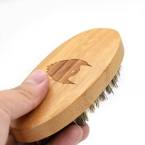 Brosse de nettoyage en poils de sanglier personnalisable avec logo pour hommes - Product Image 3