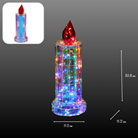 Bougie LED irisée lumineuse, décoration de Noël, alimentée par USB, colorée, pour la maison, centre de table, cadeau