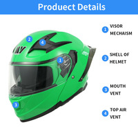 Casque de moto modulaire intégral unisexe de haute qualité en ABS avec double visière certifié ECE conforme à la norme DOT pour toutes les saisons