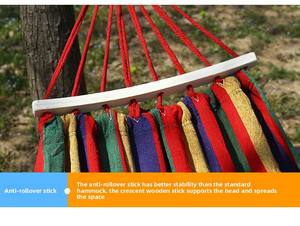 Chaise hamac double en coton pour adultes, enfants, lit balançoire intérieur/extérieur, corde suspendue pour dortoir/université, sommeil et relaxation - Product Image 6