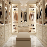 Nouvelle Arrivée Armoire Coulissante Minimaliste à Panneaux Plats en Bois Massif Finition Brillante Personnalisée pour Dressing d'Hôtel
