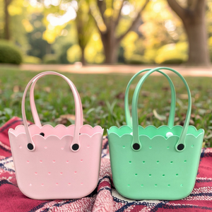 <span class=keywords><strong>Sac</strong></span> de plage portable en EVA style bonbon, motif floral, pour femme, en matériau EVA, style féminin, vente en gros, mode estivale - Product Image 4