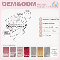 Ensemble assorti respirant pour petite fille : Robe à manches longues avec ourlet à pompons, leggings de couleur unie et bandeau pour le printemps et l'automne
