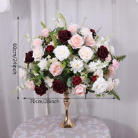 NINI Simulation Décoration Florale Artificielle Rose en Soie Couleur Curry Rose pour Mariage, Anniversaire, Banquet, Hôtel, Centre de Table, Composition Artistique