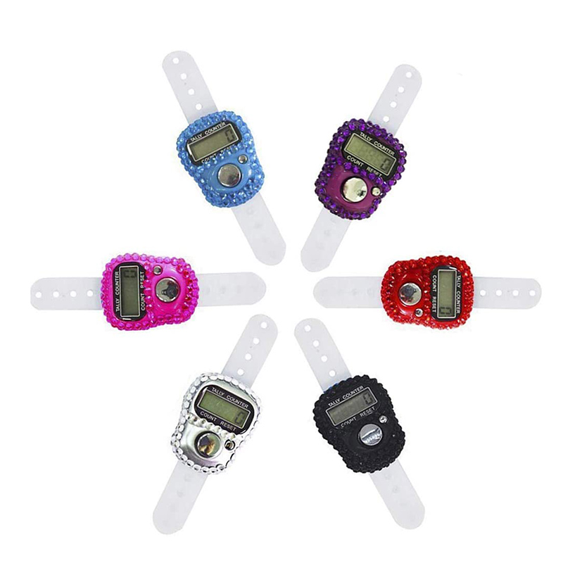 Распродажа, цифровые счетчики пальцев, светодиодный электронный счетчик пальцев, счетчик Tasbih, Мини ЖК ручной счетчик пальцев с кольцом