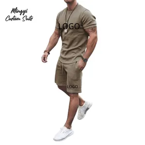 Günstigere 90% Baumwolle Casual Men bedrucktes Logo Sommerkleid ung T-Shirts Shorts Kunden spezifische Sporta nzüge