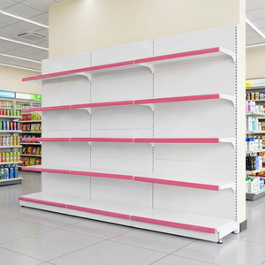 Présentoir Commercial à Mur Simple avec Dos Solide et 5 Étagères Décorées pour Unité de Présentation d'Aliments Emballés en Vrac pour Magasin de Proximité - Product Image 1