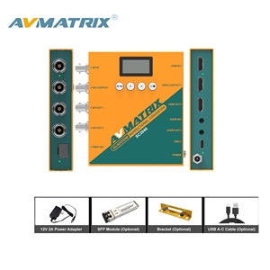 AVMATRIX SC2040 Convertisseur Bidirectionnel 3G-SDI HDMI avec Échellement 1080p60 et Extension Fibre Optique TPG pour <span class=keywords><strong>Studio</strong></span> de Diffusion et Camion OB - Product Image 1